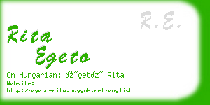 rita egeto business card